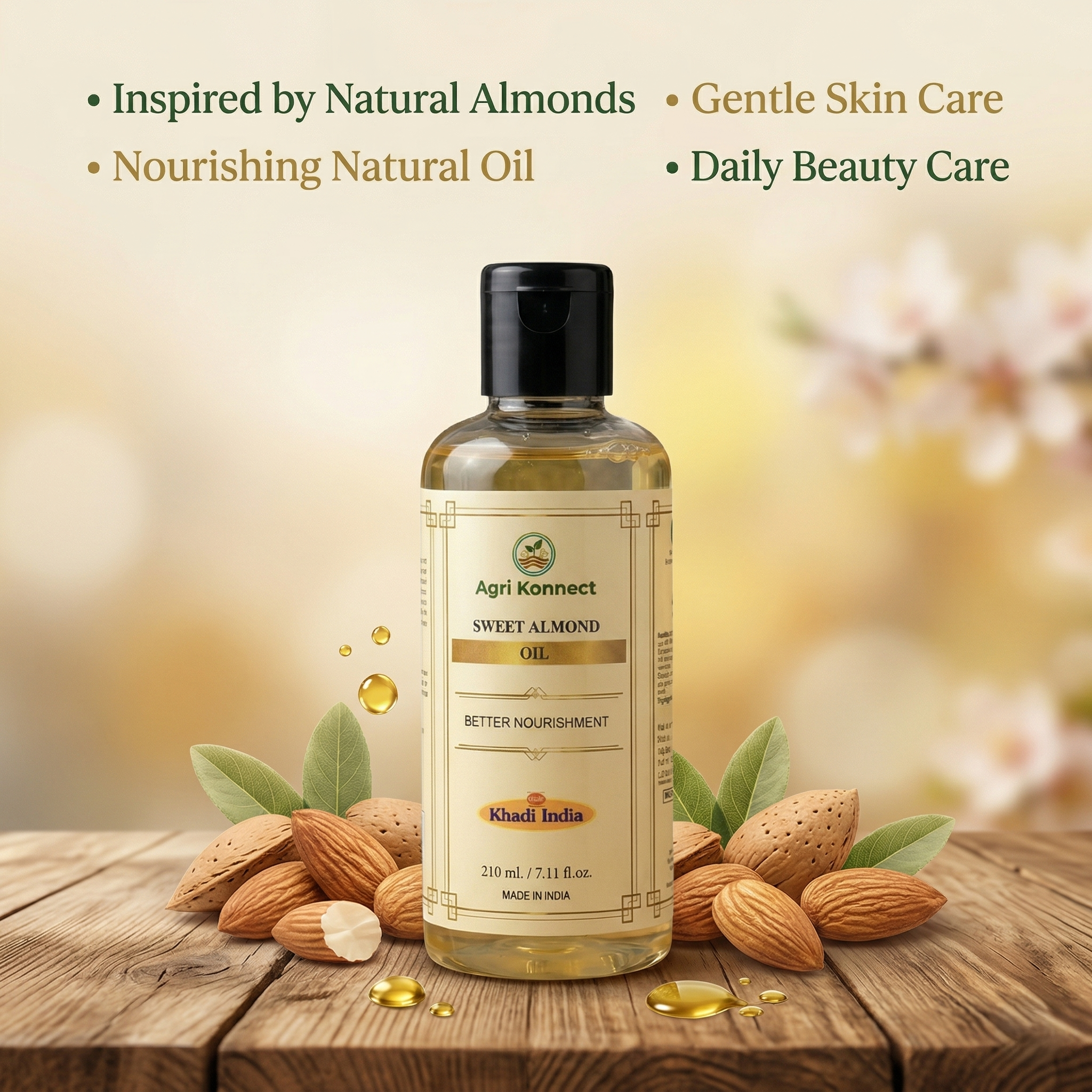 Sweet Almond Hair Oil | Nourishing & Strengthening | 210ml (Pack of 3) - Image 2