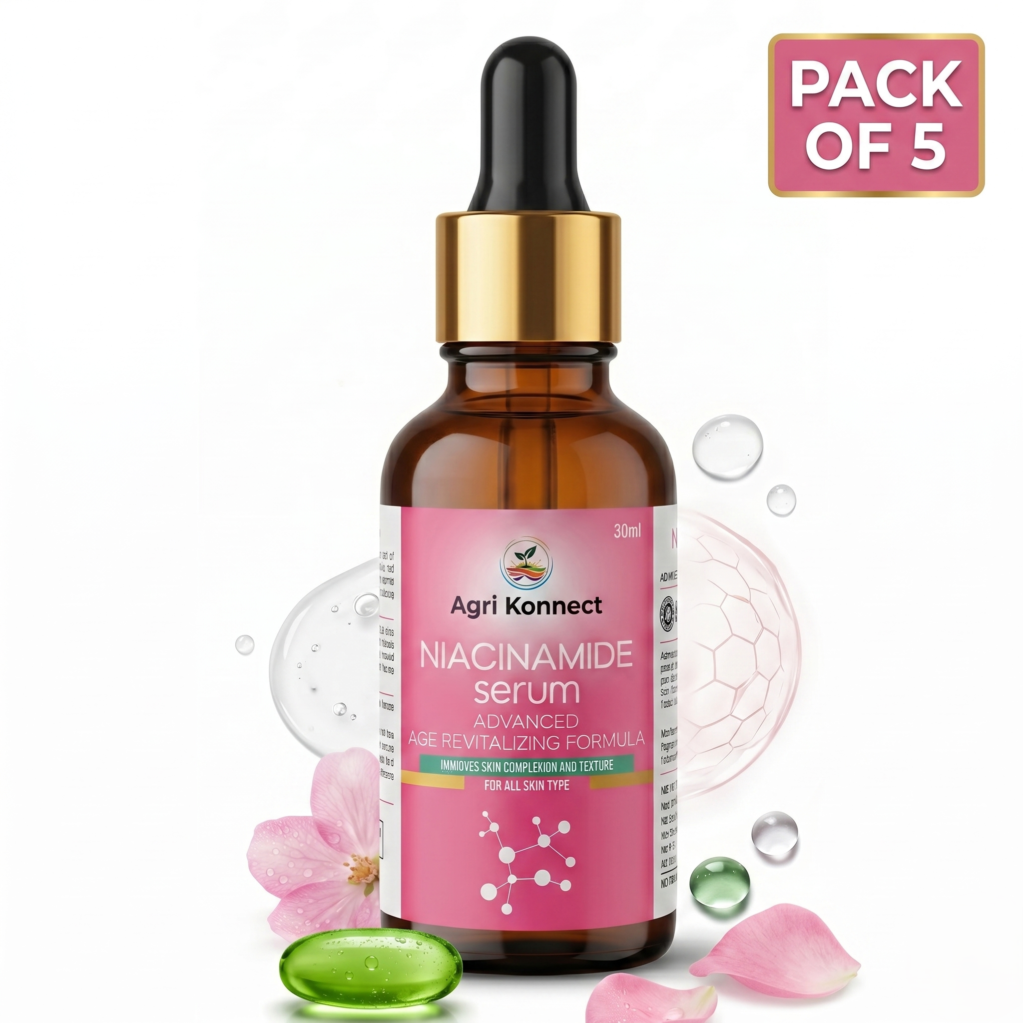 Niacinamide Face Serum | Brightening & Pore Care | 30ml (Pack of 5)