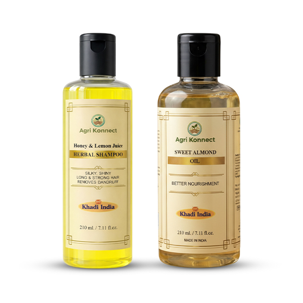Honey Shampoo + Almond Oil Combo (210ml Each)